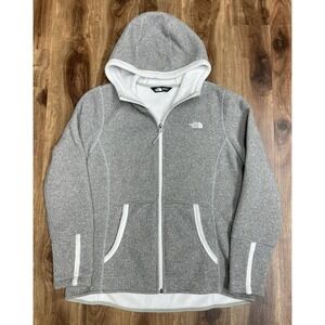 The North Face Banderitas Full-Zip Knit Gray Fleece Hoodie, Women's Large